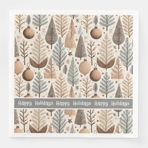 Earth Tones Christmas Pattern25 ID1009 Paper Dinner Napkins