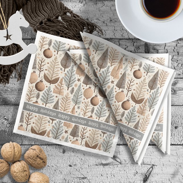 Earth Tones Christmas Pattern#25 ID1009 Paper Dinner Napkins (Creator Uploaded)
