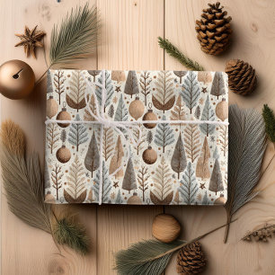 Earth Tones Christmas Pattern#25 ID1009 Wrapping Paper