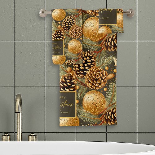 Earth Tones Christmas Pattern29 ID1009 Bath Towel Set