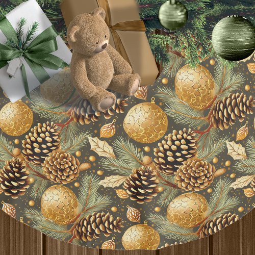 Earth Tones Christmas Pattern29 ID1009 Brushed Polyester Tree Skirt