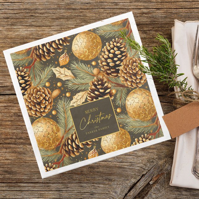 Earth Tones Christmas Pattern#29 ID1009 Paper Dinner Napkins (Creator Uploaded)