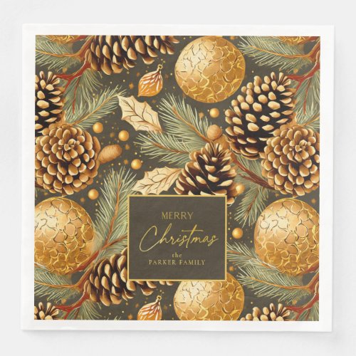 Earth Tones Christmas Pattern29 ID1009 Paper Dinner Napkins