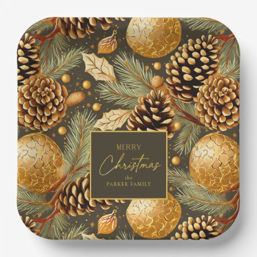 Earth Tones Christmas Pattern29 ID1009 Paper Plates