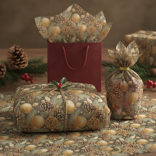 Earth Tones Christmas Pattern#29 ID1009 Tissue Paper