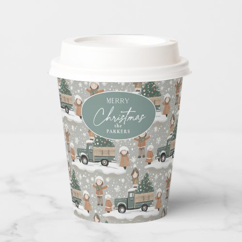 Earth Tones Christmas Pattern2 ID1009 Paper Cups