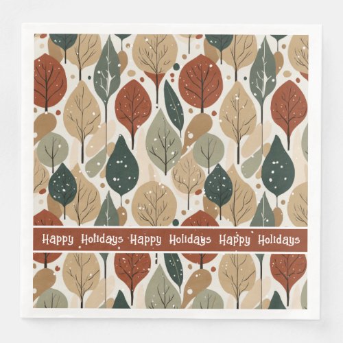 Earth Tones Christmas Pattern2 ID1009 Paper Dinner Napkins