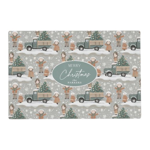 Earth Tones Christmas Pattern2 ID1009 Placemat