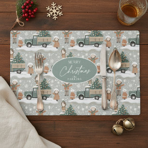 Earth Tones Christmas Pattern#2 ID1009 Placemat