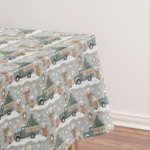Earth Tones Christmas Pattern2 ID1009 Tablecloth