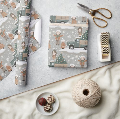 Earth Tones Christmas Pattern2 ID1009 Wrapping Paper