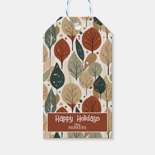 Earth Tones Christmas Pattern5 ID1009 Gift Tags