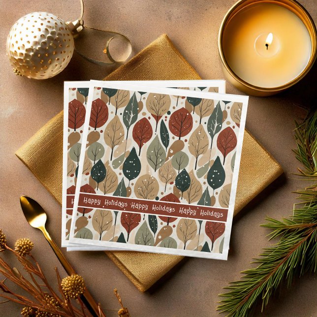 Earth Tones Christmas Pattern#5 ID1009 Paper Dinner Napkins (Creator Uploaded)