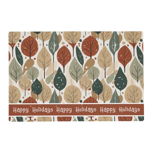 Earth Tones Christmas Pattern#5 ID1009 Placemat (Front)