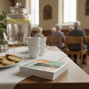 Earth tones cross and fish minimalist art napkins