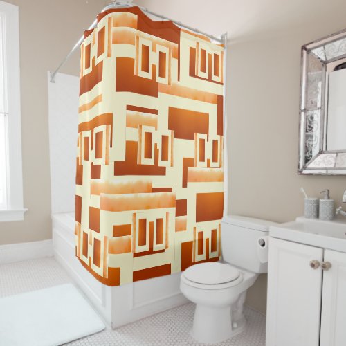 Earth Tones Desert Southwest Sunset Orange Cream Shower Curtain