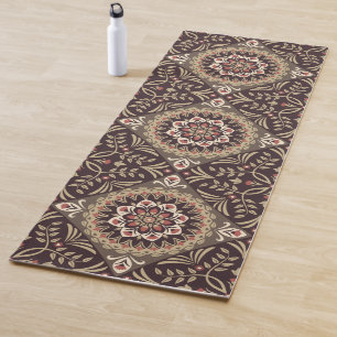 Earth Tones Floral Mandala Gender Neutral  Yoga Mat