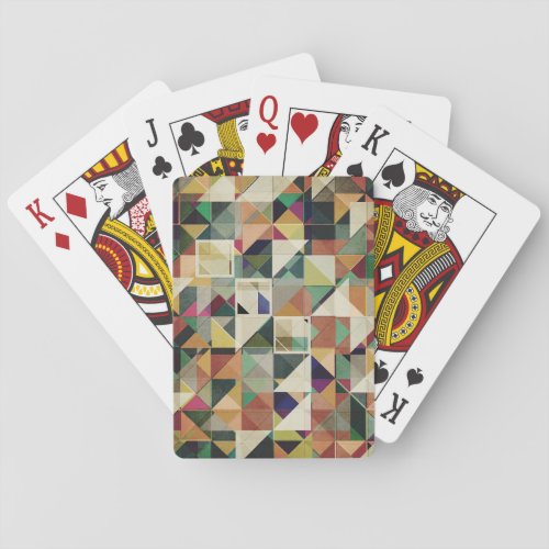 Earth Tones Geometric Pattern Playing Cards