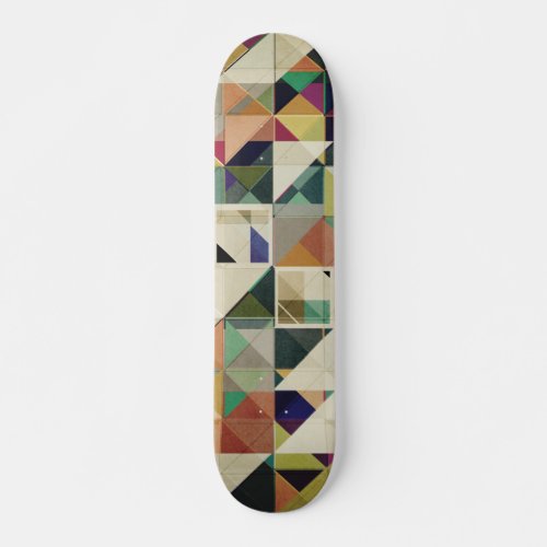 Earth Tones Geometric Pattern Skateboard