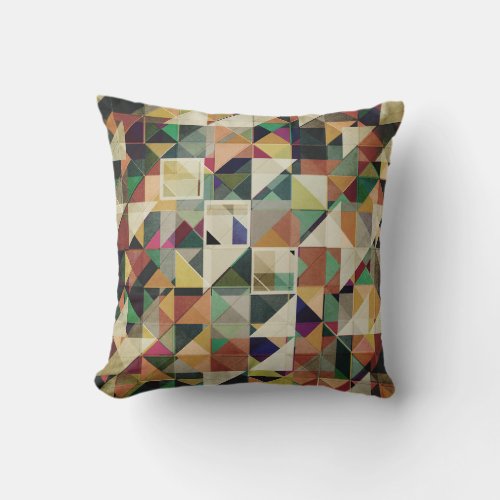 Earth Tones Geometric Pattern Throw Pillow