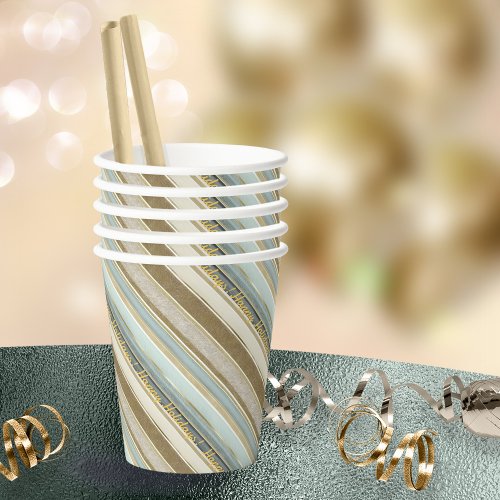 Earth Tones Gold Christmas Pattern28 ID1009 Paper Cups