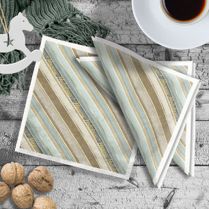 Earth Tones Gold Christmas Pattern#28 ID1009 Paper Dinner Napkins