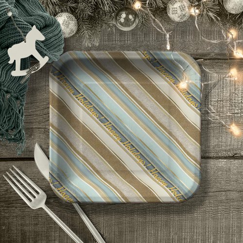 Earth Tones Gold Christmas Pattern28 ID1009 Paper Plates