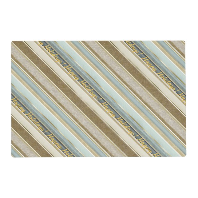 Earth Tones Gold Christmas Pattern#28 ID1009 Placemat (Front)
