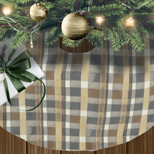 Earth Tones Gold Christmas Pattern7 ID1009 Brushed Polyester Tree Skirt