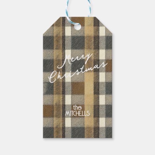 Earth Tones Gold Christmas Pattern7 ID1009 Gift Tags