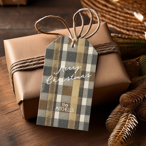 Earth Tones Gold Christmas Pattern7 ID1009 Gift Tags