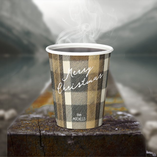 Earth Tones Gold Christmas Pattern#7 ID1009 Paper Cups (Creator Uploaded)