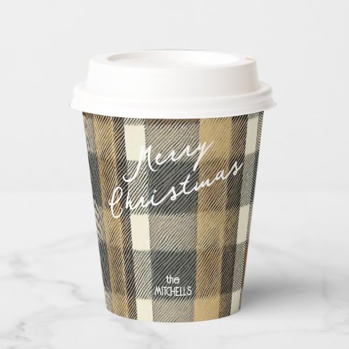 Earth Tones Gold Christmas Pattern7 ID1009 Paper Cups