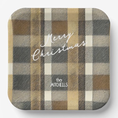 Earth Tones Gold Christmas Pattern7 ID1009 Paper Plates