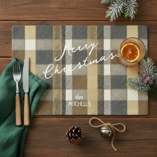 Earth Tones Gold Christmas Pattern#7 ID1009 Placemat