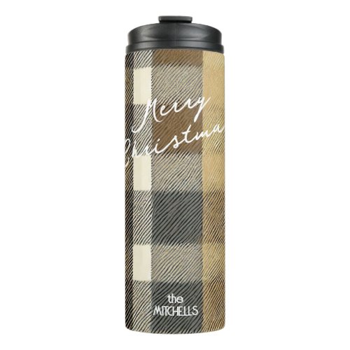 Earth Tones Gold Christmas Pattern7 ID1009 Thermal Tumbler