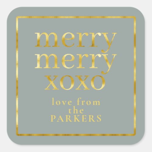 Earth Tones Gold Merry Merry XOXO ID1009 Square Sticker