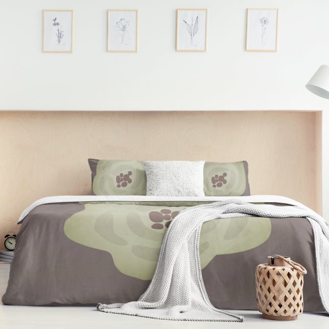Earth Tones Green and Brown Modern Rose Floral Duvet Cover (Creator Uploaded)
