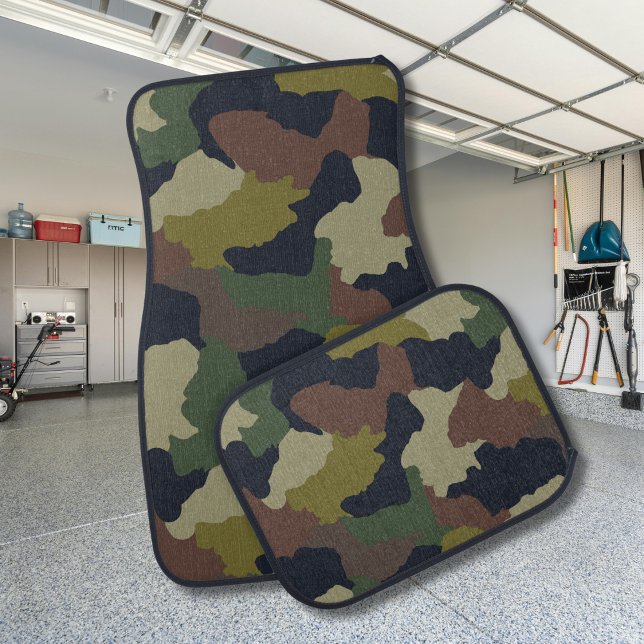 Earth Tones Green Brown Camouflage Car Floor Mat (Creator Uploaded)