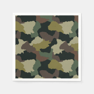 Earth Tones Green Brown Camouflage Napkins