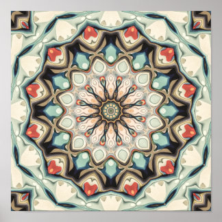 Earth Tones Mandala Poster