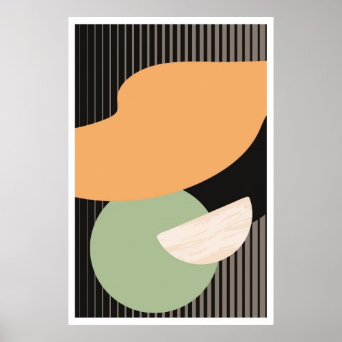 Earth Tones Modern Geometric Contemporary Art 3 Poster