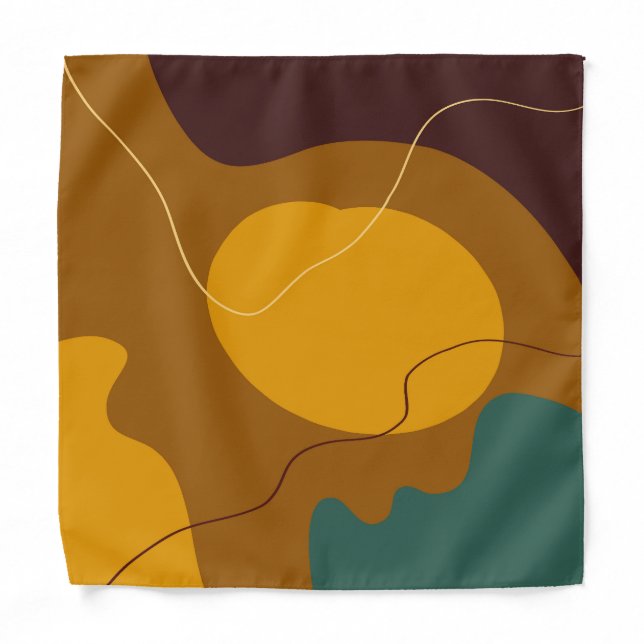 Earth tones organic shapes abstract background bandana (Front)