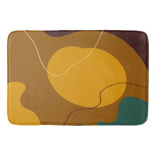 Earth tones organic shapes abstract background bath mat