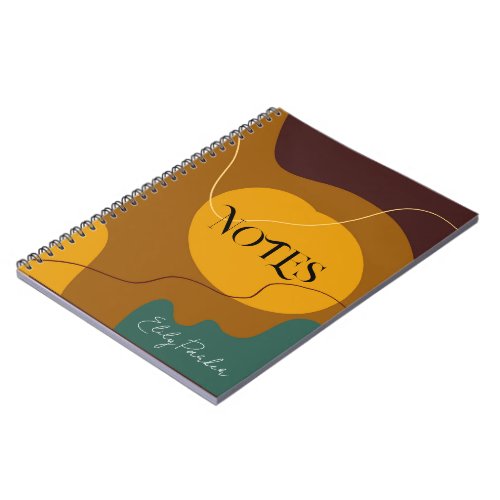 Earth tones organic shapes abstract background notebook