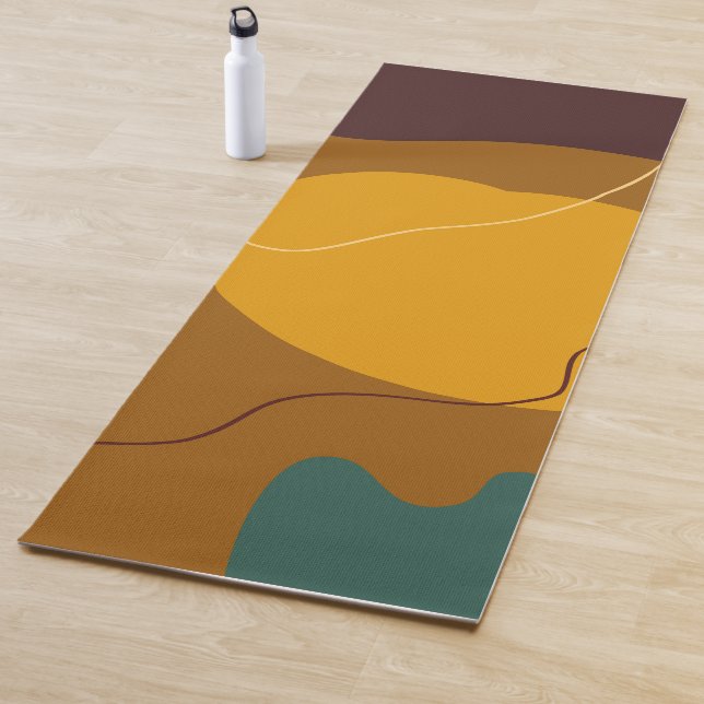 Earth tones organic shapes abstract background yoga mat (In Situ)