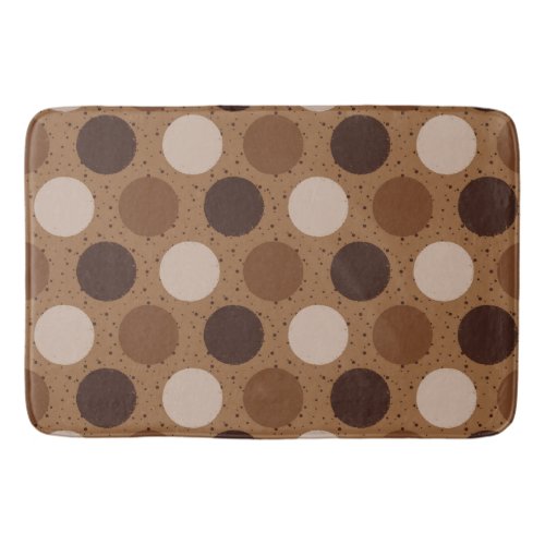 Earth tones polka dots bath mat