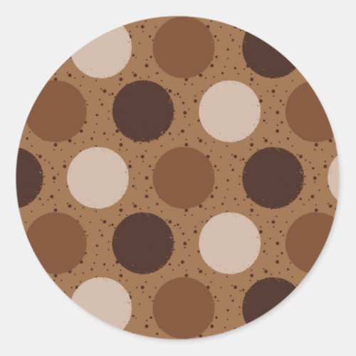 Earth tones polka dots classic round sticker