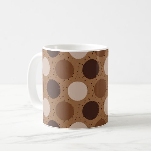 Earth tones polka dots coffee mug