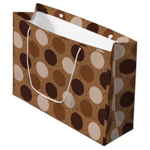 Earth tones polka dots large gift bag